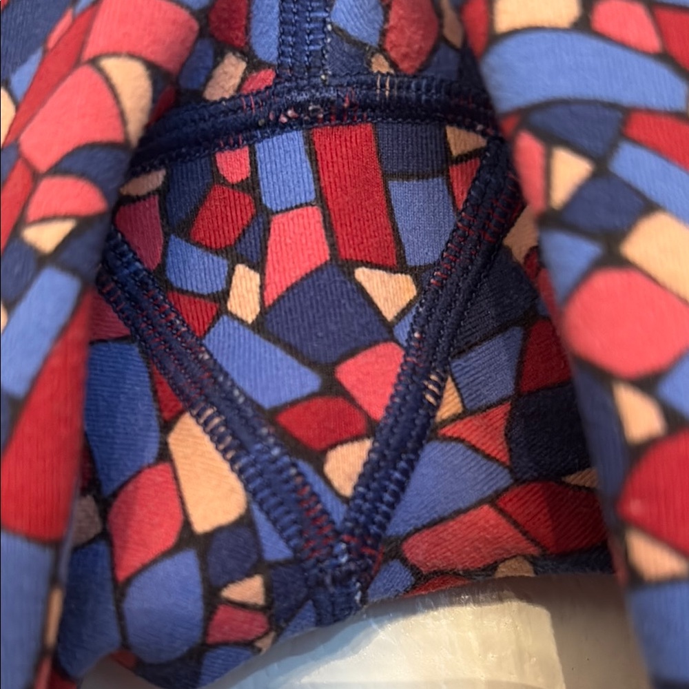 Fabletics Red And Blue Heart Pattern Leggings - image 3
